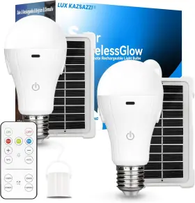 Luxkazsazzi 744110165814 Solar And Usb Rechargeable Light Bulbs With Remote Touch Control 3 Colors Dim