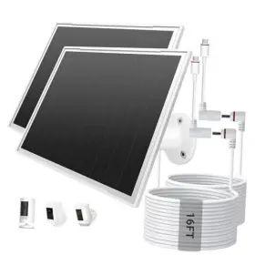 08rw2 Lvhaogui 2-pack Solar Panel Charger For Ring Camera 8w High-efficiency - White-110-2