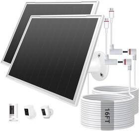 Lvhaogui 744759933157 8w Solar Panel Charger For Ring/wyze Cameras - 2 Pack Waterproof 16ft Cable
