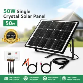 Csms-50w-hc2410 Lvyuan 50w Solar Panel Kit 12v/24v Battery Charger Monocrystalline For Rv Boat Off-grid