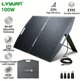 Cssp-100w Lvyuan V3 100w Portable Solar Panel Foldable Etfe Charger For Camping Power Station