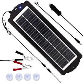 M Megsun 191813893306 12 Volt 3w Solar Car Battery Maintainer Trickle Chargers Kits Portabl