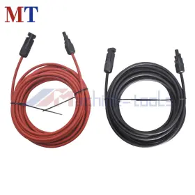 Mt2501483 Machine-tools 4mm /12awg 20 Ft Black Red Solar Panel Extension Cable Wire Connector 1 Pair