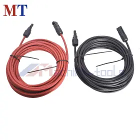 Mt2501757 Machine-tools Solar Panel Extension Cable Wire Connector 1 Pair 30 Ft Black Red 12awg