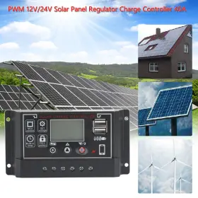 E401-a009-40a Madhornets Pwm 40a Solar Battery Regulator Charge Controller 12v 24v 4-stage Dual Usb