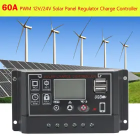 E401-a009-60a Madhornets 60a 12v/24v Solar Panel Battery Regulator Charge Controller Pwm 4-stage Dual