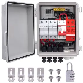Pv-box-4x Mankk 445030433412 4 String Pv Combiner Box Ip65 Waterproof Solar With 63a Circu