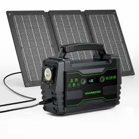 M155sl30 Marbero Solar Generator 155wh With 30w Panel Portable Power Station 2x 100
