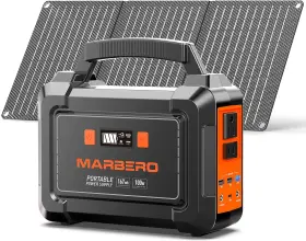 M168sl30 Marbero Solar Generator 167wh Camping Portable Power Station 200w Peak With Fold