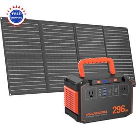 Marbero M638sl60 Portable Power Station 296wh Solar Generator 300w With 60w Foldable Panel Bank