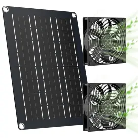 Sl15w2f Marbero 4.7 Inch Solar Powered Fan Kit 15w Panel With 2 Waterproof Fans