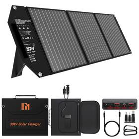 Mesuvida B0csm8fz1s 30w Portable Solar Charger Foldable Panel With Usb C And A 18v Mc4 Dc