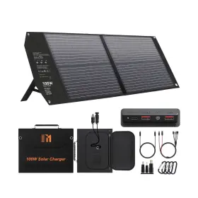 Me-100w Mesuvida 100w Portable Solar Panel 5 Ports Charger With 24v Mc4 Port Dc 12v /