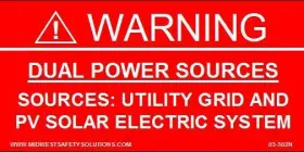 03-302 Midwest Safety Solutions Premium Vinyl Solar Labels 120/240 120/208 277/480 Hi-leg Indoor/outdoor