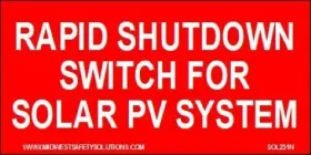 Sol251 Midwest Safety Solutions - 4 X 2 Rapid Shutdown Switch Premium Vinyl Reflective/non-reflective