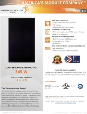 Mse345sx5t Mission Solar 345 Watt Blk Modules Lot Of 252 Manufactured In 2019
