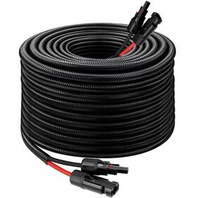 Mookeerf 10awg-mc4-mc4-50ft-sleeve Solar Panel Extension Cable - 10awg 50ft Wire With Female And Male Waterp