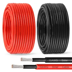 Mookeerf 635405111794 Solar Panel Wire 10 Awg 6mm - Extension Cable 50ft Black And Red 1