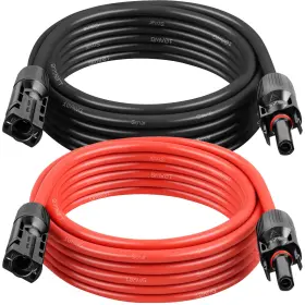 Mookeerf 635405407071 Solar Panel Extension Cable - 10awg 10ft Wire With Female Mal