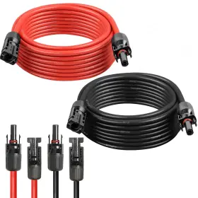 Mookeerf 635405407088 Solar Panel Extension Cable - 10awg 20ft Wire With Female And Ma