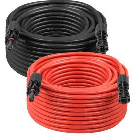 Mookeerf 635405407224 Solar Panel Extension Cable - 8awg 50ft Wire With Female And Male Waterpr
