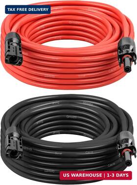 Mookeerf 635408135544 Solar Panel Extension Cable - 10awg 25ft Wire With Female And Male Waterproo