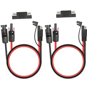 Mookeerf 658359673972 2pcs 3ft Solar Panel To Sae Adapter Cable - 10awg Connector Extension Cab