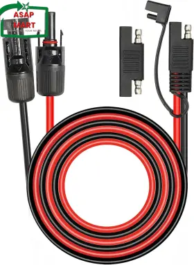 Mookeerf 744110485776 Solar Panel To Sae Adapter Cable - 20ft 10awg Extension For Rv