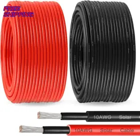 Mookeerf 744759225672 10 Awg Solar Panel Wire 200ft Tinned Copper Extension Cable For Rv And Marine New