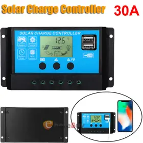 Rbl-30 Much 60a 30a Lcd Solar Charge Controller Panel Battery Regulator 12v/24v Dual Usb