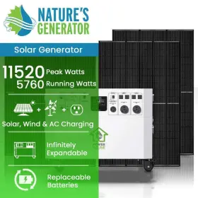 Natures Generator 313103799741 Powerhouse Gold Plus 7 200-watt Electric Switch Solar With 4 410w Pa