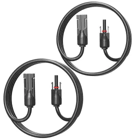 Necespow 741365401216 Solar Extension Cables 1 Pair 6.5ft 14awg With Male And Female Connectors