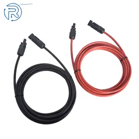 383418 Netuera 1 Pair 12awg Black Red 15 Ft Solar Panel Extension Cable Wire Connector