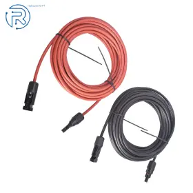 383439 Netuera 1 Pair 12awg 20 Feet Black Red Solar Panel Extension Cable Wire Connector