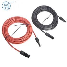 383481 Netuera 1 Pair 30 Feet Black Red 12awg Solar Panel Extension Cable Wire Connector