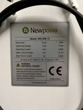 100s-12 Newpowa 100w Watt Solar Panels 12v Monocrystalline Off Grid - Bulk Lot Of 10