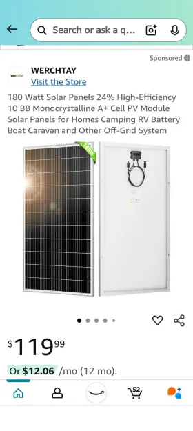 Rsp200d-g1 Newpowa 50- 200 Watt 12 Volt Monocrystalline Solar Panel