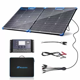 Fp100c20w-1 Nicesolar Portable 100w Solar Panel Kit Bifacial Foldable 100 Watt Pv Module Charger