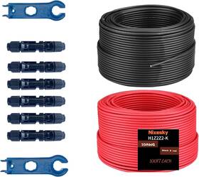 Nixesky 029082577033 Solar Cable 100ft 30m 10 Awg Wire Black Red Gauge E