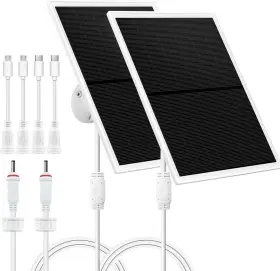 0713 Orayafid O 8w Solar Panel Charger For Outdoor Security Cameras With Micro Usb/usb-c 2 Pack
