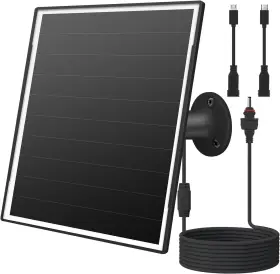 Ty-110-02 Orayafid 8w Solar Panel Charger For Outdoor Security Cameras With Micro Usb/usb-c And