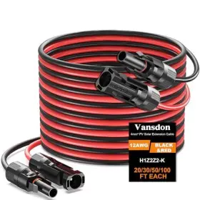 Sea086 Oudong 2x30 Feet Solar Panel Extension Cable 12awg 30feet
