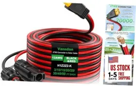Sea216 Oudong 12awg Xt60 Solar Cable- To Cable 20ft Adapter 12awg-20ft