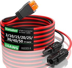 Oudong Sea228 Vansdon Solar To Xt60i Extension Cable 10awg 50ft Female Male Connector