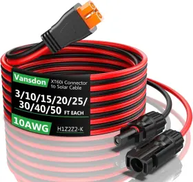 Sea228 Oudong Vansdon Solar To Xt60i Extension Cable 10awg 50ft Female Male Connector