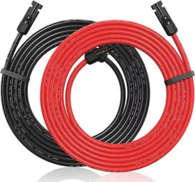 Oududianzi 711181614886 50ft Solar Panel Extension Cable Mc4 Connectors Red And Black 10awg Pv Wire