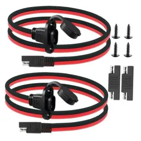 Ouou 729257023012 2 Pack 10awg Sae Power Socket Sidewall Port To Connecters Extension Cable