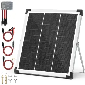 Outable 768534308787 Solar Panel Kit 20w 12v - Rv Battery Maintainer Trickle Charger 10a Charge
