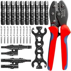 Oymsae Os-2546b Solar Crimper Tool Kit With Y Connector - 24 Pcs Tools For Pv Mc4 Conne