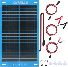 Po-m12w Oymsae 12w Solar Car Battery Charger Portable 12v Trickle Blue